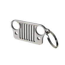 Load image into Gallery viewer, Custom Silver Jeep Keychain