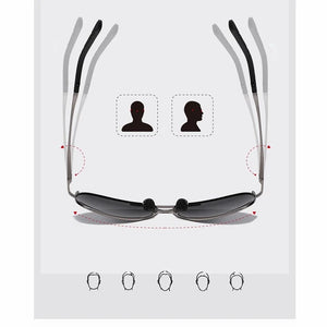 Aviation Metal Frame Polarized Sunglasses Men