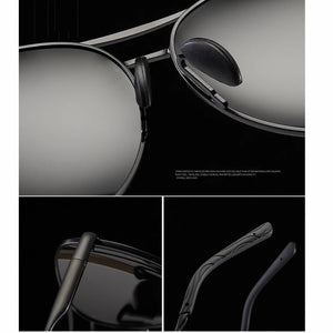 Aviation Metal Frame Polarized Sunglasses Men