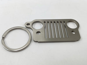 Custom Silver Jeep Keychain