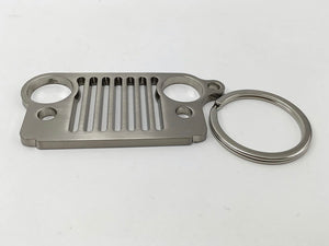 Custom Silver Jeep Keychain