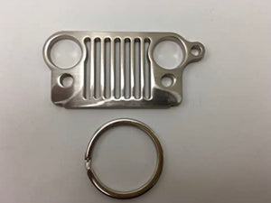 Custom Silver Jeep Keychain